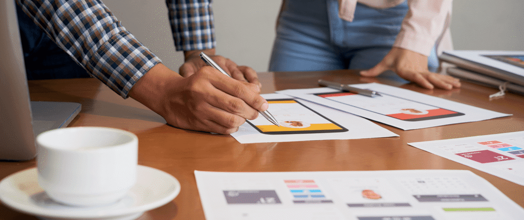 Color psychology in branding mood board showing brand color palettes